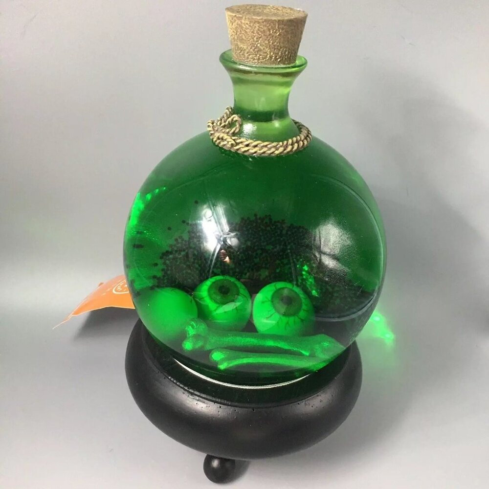 Martha Stewart Halloween Eyeball Skeleton Bone Potion Bottle Snow Globe Cauldron